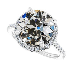 Ronde oude geslepen diamanten trouwring dames sieraden 8,50 karaat