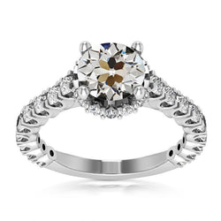 Ronde oude geslepen diamanten trouwring gouden dames sieraden 8,50 karaat