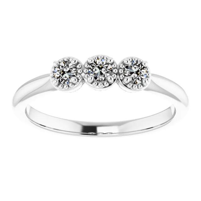 Ronde oude mijn geslepen diamanten ring 3 stenen sieraden 14K goud 2,25 karaat - harrychadent.nl