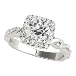 Ronde oude mijnwerker Halo diamanten ring gedraaide stijl sieraden 4,25 karaat