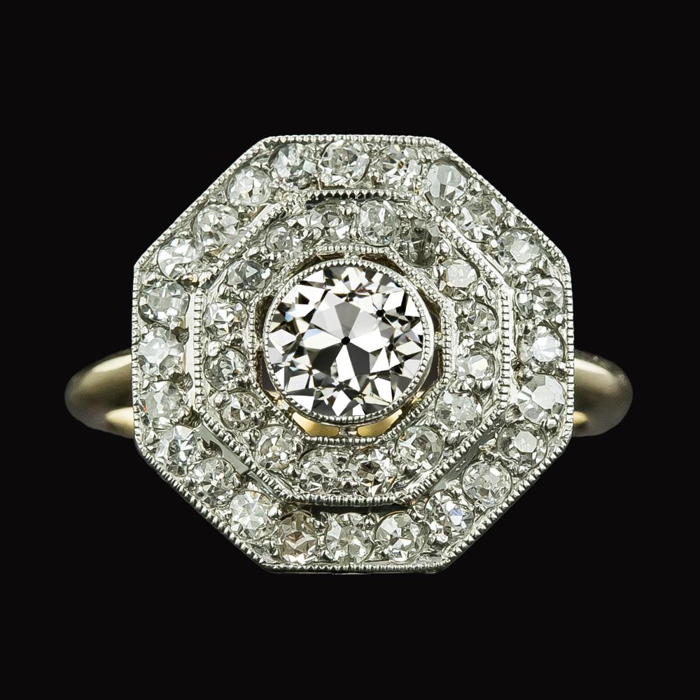 Ronde oude mijnwerker diamant dubbele halo ring 5 karaat dames sieraden - harrychadent.nl