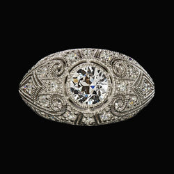 Ronde oude mijnwerker diamanten ring Milgrain antieke stijl 2,75 karaat