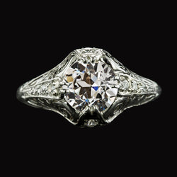 Ronde oude mijnwerker diamanten ring vintage stijl sieraden 3,25 karaat