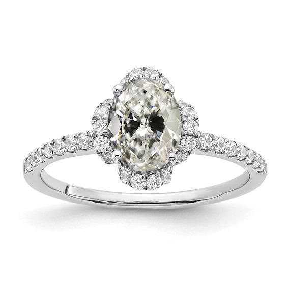 Ronde & ovale oude mijn geslepen diamanten ring met accenten goud 4,50 karaat - harrychadent.nl