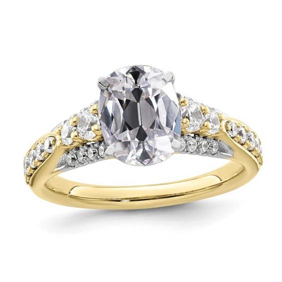 Ronde & ovale oude mijnwerker diamanten ring met accenten 5,50 karaat tweekleurig - harrychadent.nl