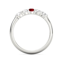 Afbeelding in Gallery-weergave laden, Ronde robijn en diamanten ring 1,50 karaat witgoud 14K sieraden - harrychadent.nl
