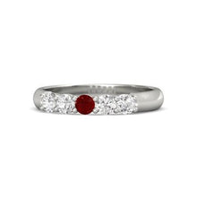 Afbeelding in Gallery-weergave laden, Ronde robijn en diamanten ring 1,50 karaat witgoud 14K sieraden - harrychadent.nl

