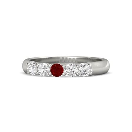 Ronde robijn en diamanten ring 1,50 karaat witgoud 14K sieraden - harrychadent.nl