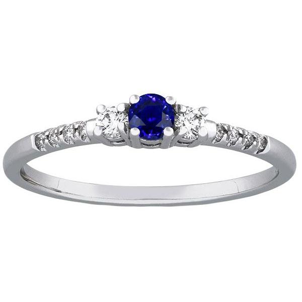 Ronde saffier diamanten ring 3 stenen stijl met accenten 2 karaat - harrychadent.nl
