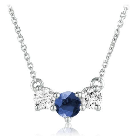 Ronde saffier hanger met diamanten witgouden sieraden 1.50 karaat - harrychadent.nl