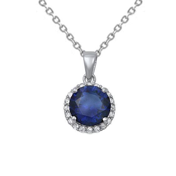 Ronde saffier sieraden diamanten hanger massief goud 2,40 karaat - harrychadent.nl