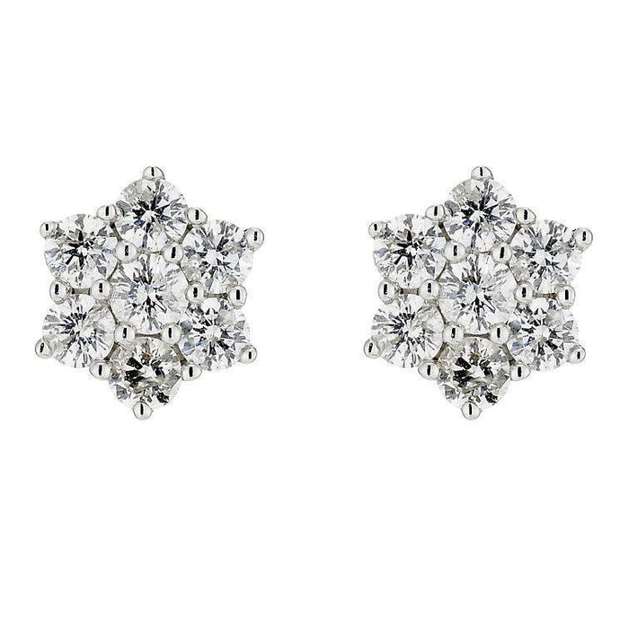 Ronde snede Diamond Halo Stud Dames Oorbellen 4,30 Karaat Wit Goud 14K - harrychadent.nl