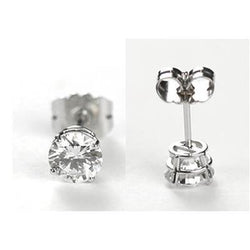 Ronde solitaire diamanten oorbel 1,70 ct. Witgouden sieraden