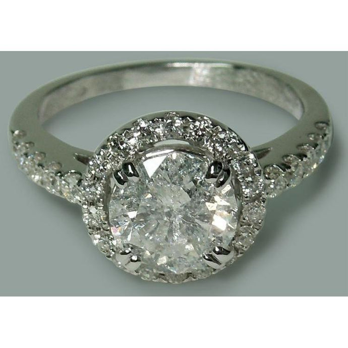 Ronde verlovingsring Solitaire 2,72 karaat witgoud 14K - harrychadent.nl