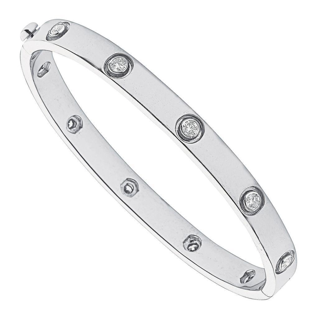 Ronde vorm 2,50 karaat Diamanten Armband wit goud 14K - harrychadent.nl