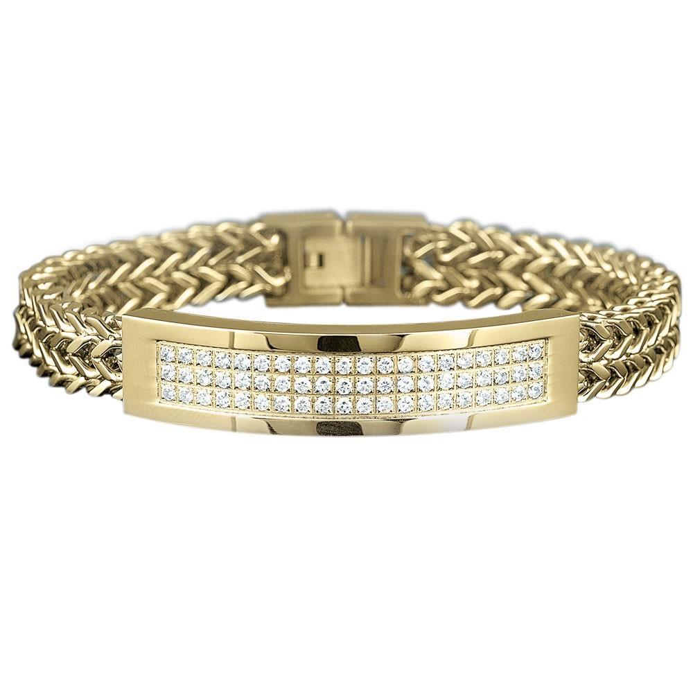 Ronde vorm diamanten heren armband sieraden geel goud 14K 4 karaat - harrychadent.nl