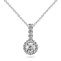 Ronde vormige 5.50 karaat diamanten druppel cirkel hanger ketting WG 14K