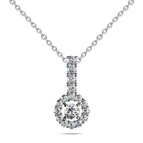 Ronde vormige 5.50 karaat diamanten druppel cirkel hanger ketting WG 14K - harrychadent.nl