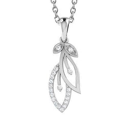 Ronde Briljant Geslepen 2 Karaat Echt Diamanten Hanger Ketting Wit Goud 14K