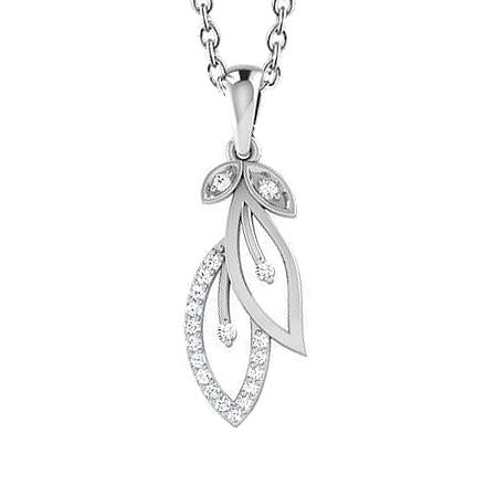 Ronde Briljant Geslepen 2 Karaat Echt Diamanten Hanger Ketting Wit Goud 14K