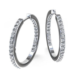 Ronde Briljant Geslepen 5,80 karaat Echt Diamanten Dame Hoepel Oorbellen Goud 14K