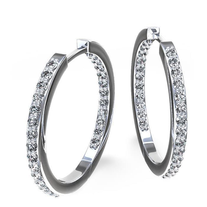 Ronde Briljant Geslepen 5,80 karaat Echt Diamanten Dame Hoepel Oorbellen Goud 14K - harrychadent.nl