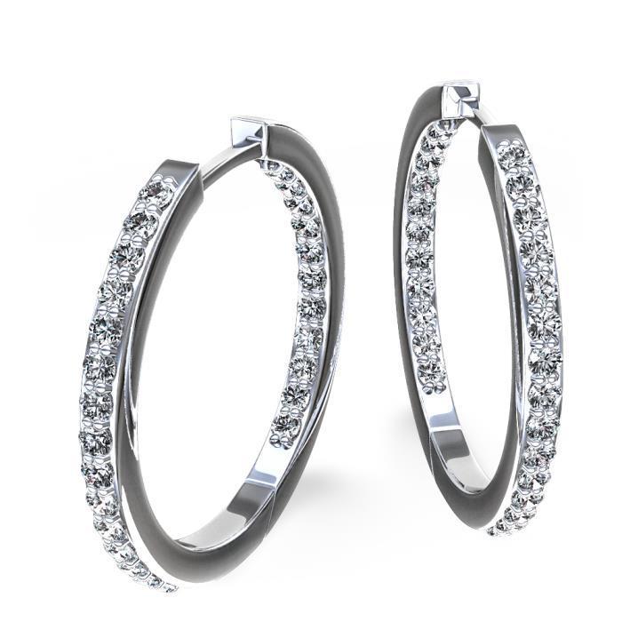 Ronde Briljant Geslepen 5,80 karaat Echt Diamanten Dame Hoepel Oorbellen Goud 14K - harrychadent.nl