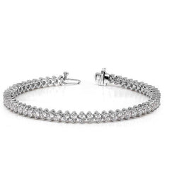 Ronde Briljant Geslepen 7,15 Karaat Echt Diamanten Tennisarmband Witgoud