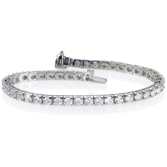 Ronde Briljant Geslepen Echt Diamant 8,10 Karaat Tennisarmband 14K Witgoud