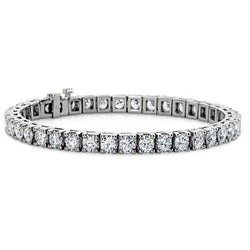 Ronde Briljantslijpsel Natuurlijke uit de aarde gewonnen Diamanten Tennisarmband 10 Karaat Witgoud