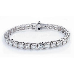 Ronde Briljantslijpsel Natuurlijke uit de aarde gewonnen Diamanten Tennisarmband 12 Karaat Witgoud