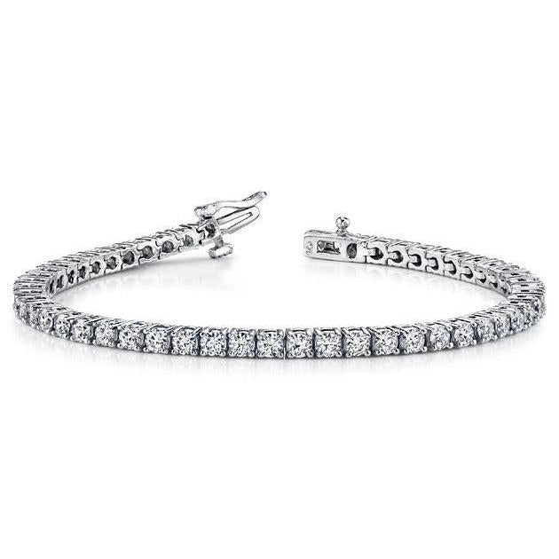 Ronde Briljant Geslepen Echt Diamanten Tennisarmband 7,42 Karaat Witgoud 14K