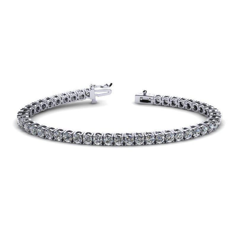 Ronde Briljant Geslepen Echt Diamanten Tennisarmband 7,50 Karaat Witgoud 14K