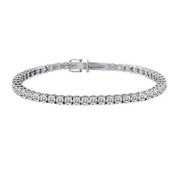 Ronde Briljante Echt Diamanten Tennisarmband 5 Karaat 14K Witgoud