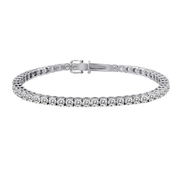 Ronde Briljante Echt Diamanten Tennisarmband 5 Karaat 14K Witgoud