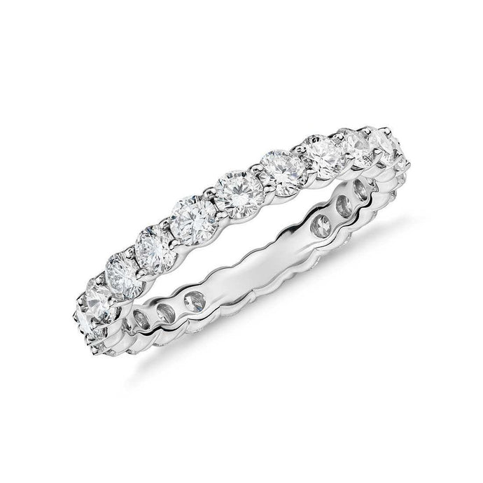 Ronde Dames Echt Diamanten Trouwring Sieraden 2,30 ct. 14K Wit Goud - harrychadent.nl