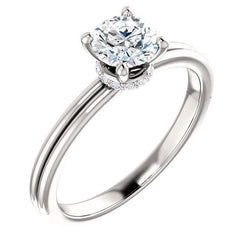 Ronde Diamanten Verlovingsring 1,66 karaat Echte Griffenzetting Wit Goud 14K