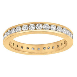 Ronde Echt Diamant Channel Set Eternity Band 1,50 Karaat Geel Goud 14K