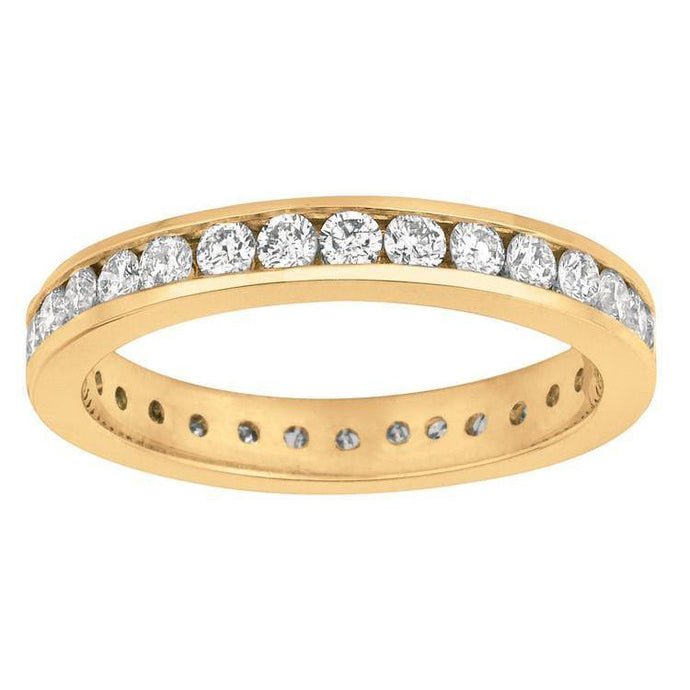 Ronde Echt Diamant Channel Set Eternity Band 1,50 Karaat Geel Goud 14K