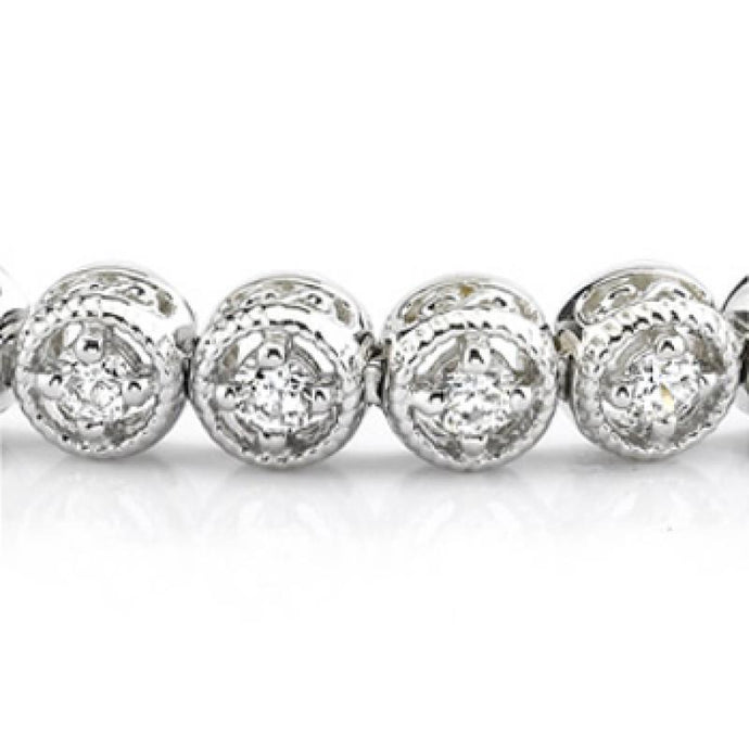 Ronde Echt Diamanten 4.80 Karaat Tennisarmband Wit Goud 14K