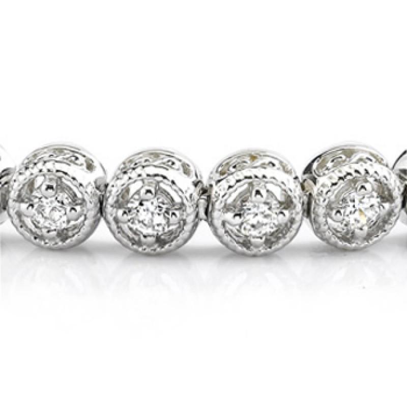 Ronde Echt Diamanten 4.80 Karaat Tennisarmband Wit Goud 14K