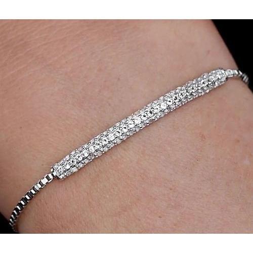 Ronde Echt Diamanten Armband 3 karaat Griffenset Witgouden Sieraden 14K Nieuw - harrychadent.nl