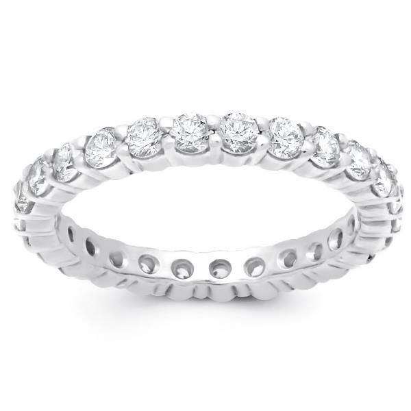 Ronde Echt Diamanten Eeuwigheid Bruiloft Lady Band Wit Goud 1,30 Ct - harrychadent.nl