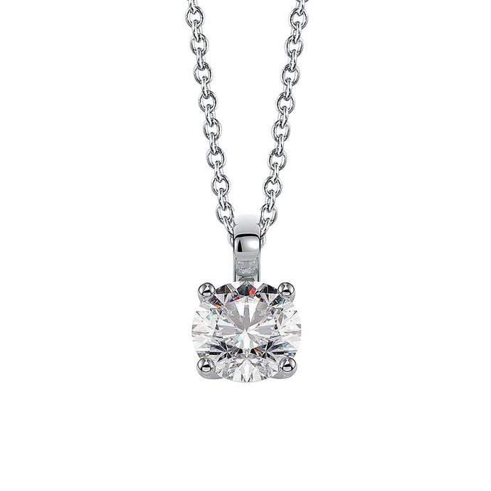 Ronde Echt Diamanten G Vs2 Hanger Ketting Prong Set 1,50 Karaat WG 14K
