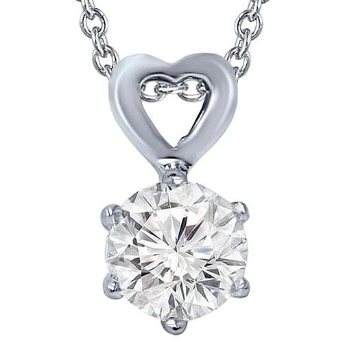 Ronde Echt Diamanten Halsketting Hanger 1,5 Karaat Griffenzetting Wit Goud 14K