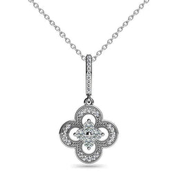 Ronde Echt Diamanten Halsketting Hanger Met Ketting 1,50 Karaat Witgoud 14K