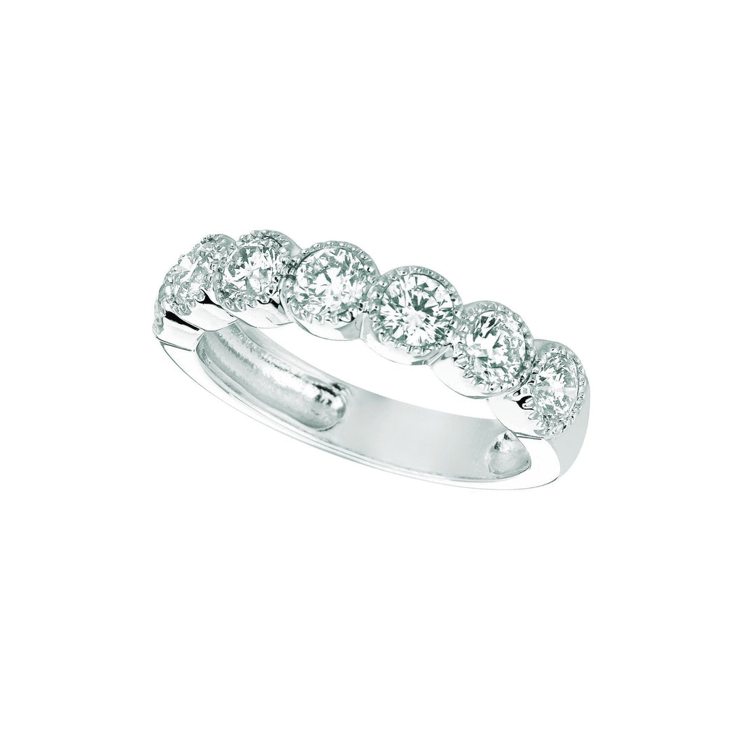 Ronde Echt Diamanten Halve Eeuwigheid Band 1,40 Karaat 14K Witgoud