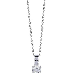 Ronde Echt Diamanten Hanger Massief Witgouden Sieraden Nieuwe 1 Karaats Diamant