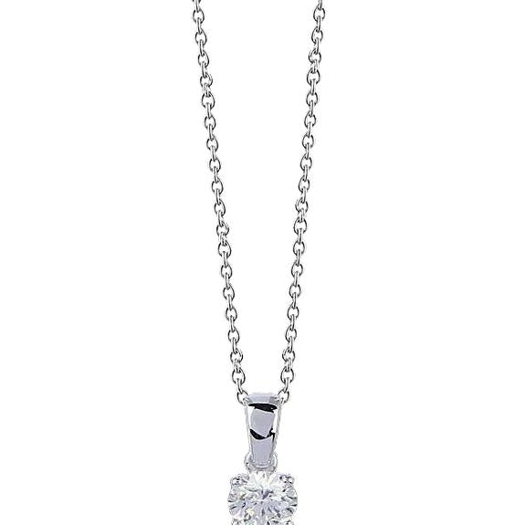 Ronde Echt Diamanten Hanger Massief Witgouden Sieraden Nieuwe 1 Karaats Diamant