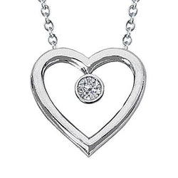 Ronde Echt Diamanten Hartvorm Hanger 0,50 Ct Witgoud 14K